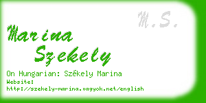 marina szekely business card