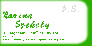 marina szekely business card